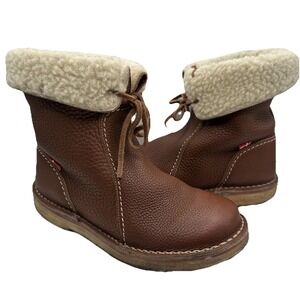 Duckfeet Arhus Shearling Brown Pebbled Leather Boots‎ Women's Size EU 40 W9.5 M8